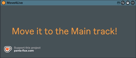 Move4Live on a non-Main track: warning 'Move it to the Main track!'